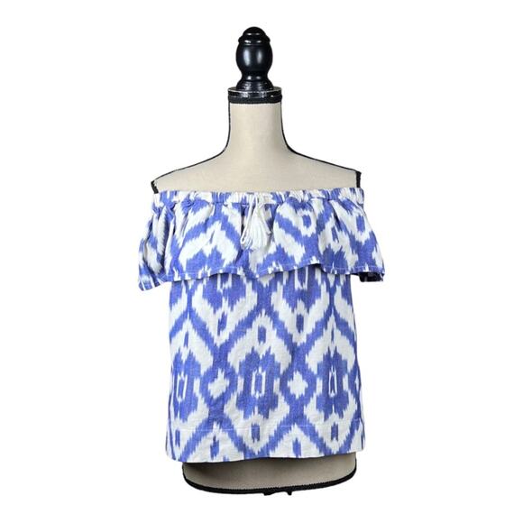 Madewell Balcony Off The Shoulder Top In Ikat Print - Picture 2 of 6